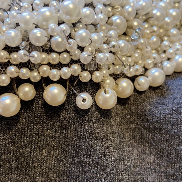 INC International Concepts Pearl Statement Necklace Scoop Neck Sweater - Picture 8 of 16